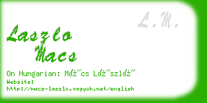 laszlo macs business card